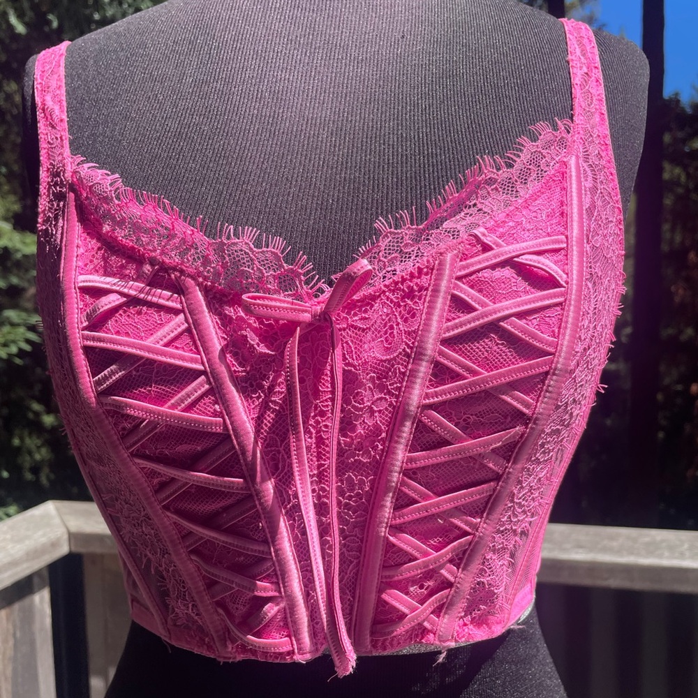 Victoria's Secret Pink Lace Corset Bustier